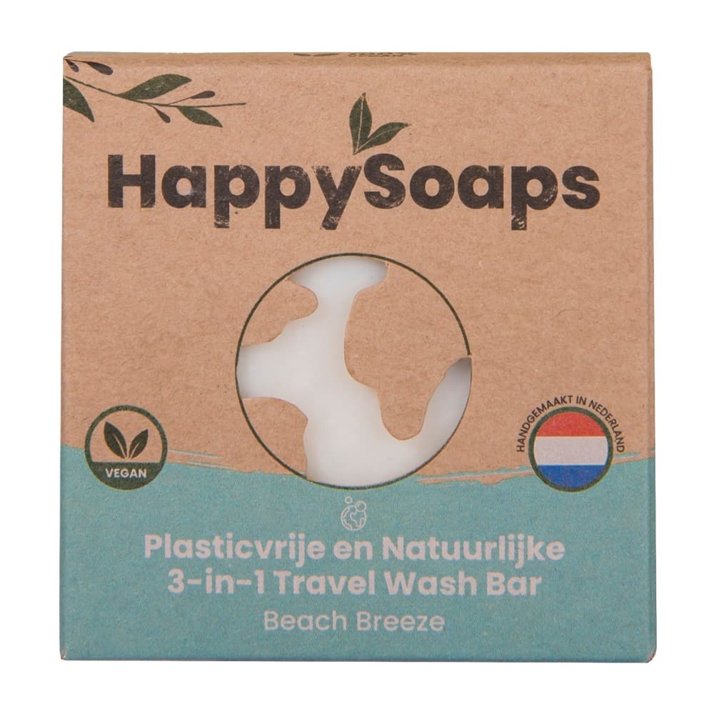Happysoaps 3-In-1 Travel Wash Bar - Beach Breeze