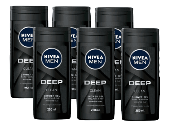 Nivea Men Deep Clean Shower Gel Voordeelverpakking