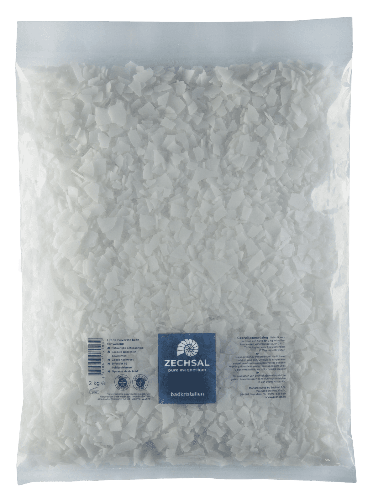 Zechsal Pure Magnesium Badkristallen Navulzak 2000gr