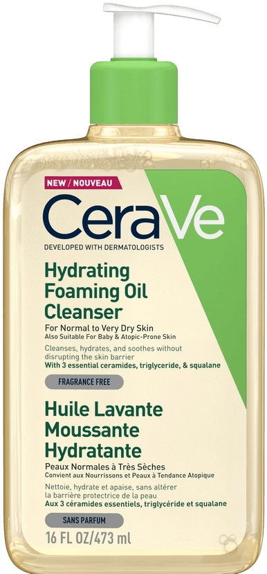 CeraVe Hydrating Foaming Oil Cleanser - voor normale tot (zeer) droge huid - voor gezicht en lichaam