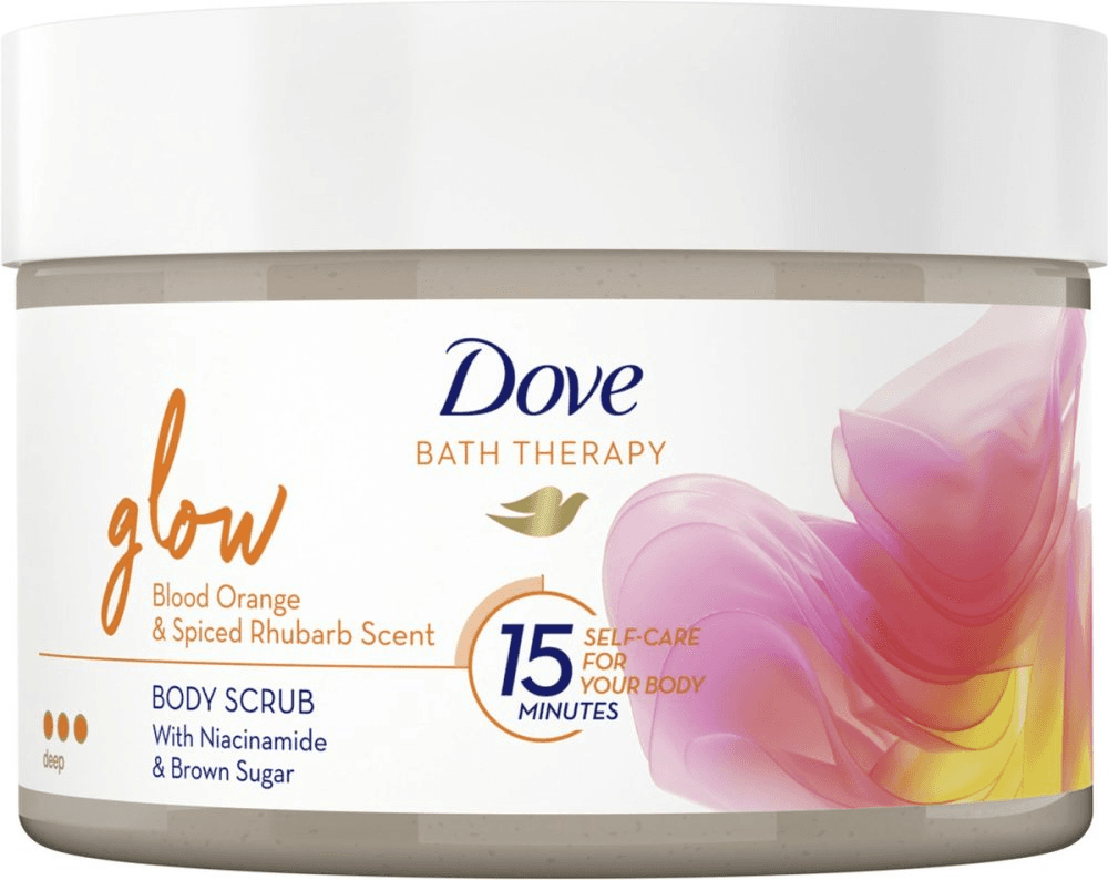 Dove Bath Therapy Bodyscrub Glow Blood Orange & Spiced Rhubarb Scent