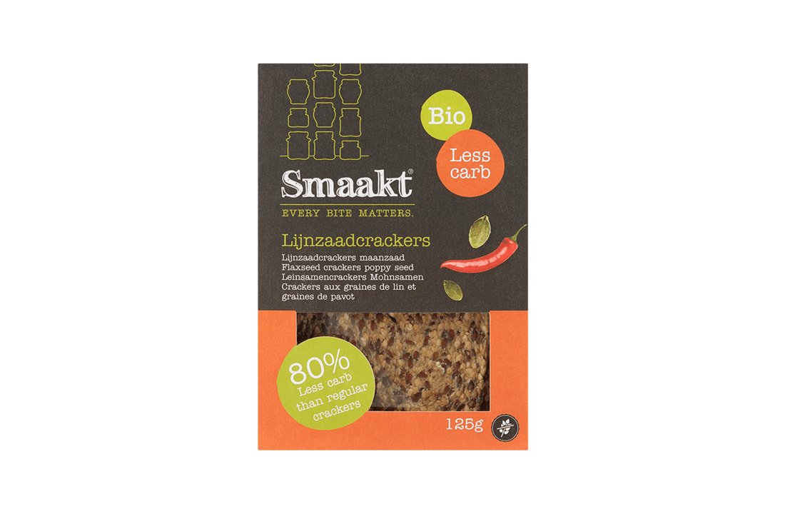 Smaakt Less Carb Lijnzaad Crackers