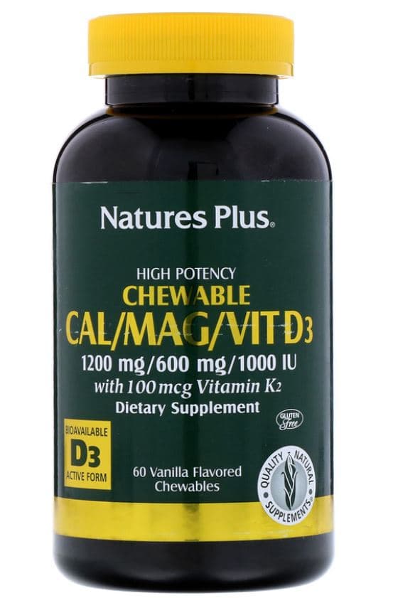 Cal/Mag/Vit D3 Vanilla Flavored (60 Chewable Tablets) - Nature's Plus